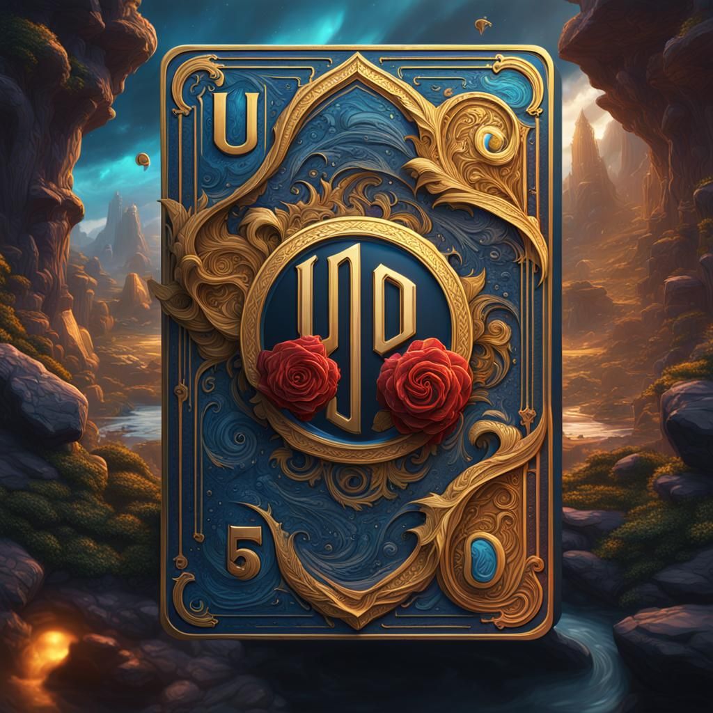 Detailed Uno Reverse Card Fantasy Concept Art