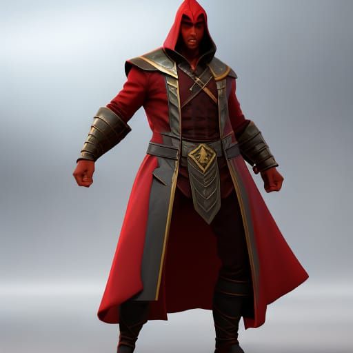 Hyperdetailed Red Mage Concept Art in 8K