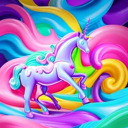 Hamster Rides Unicorn in Candy Art Style