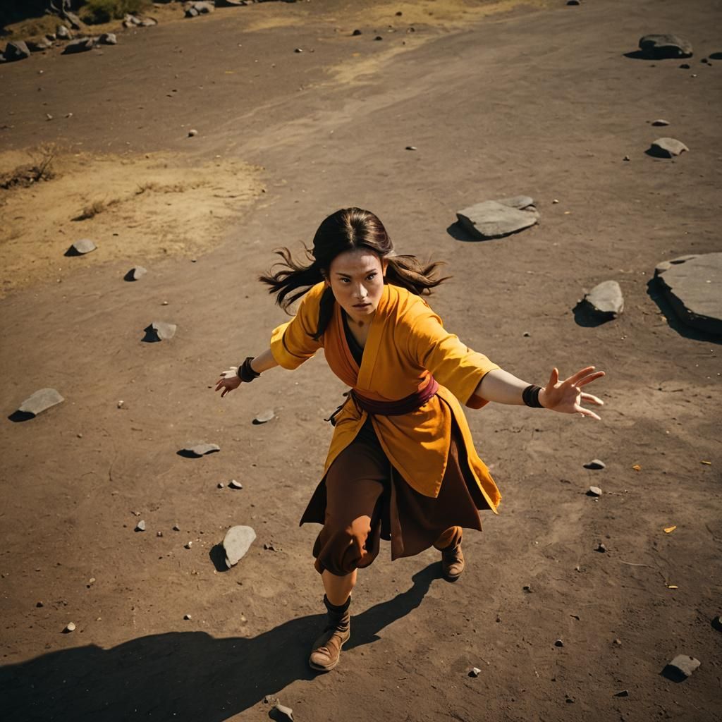 Airbender Girl in Cinematic Film Still
