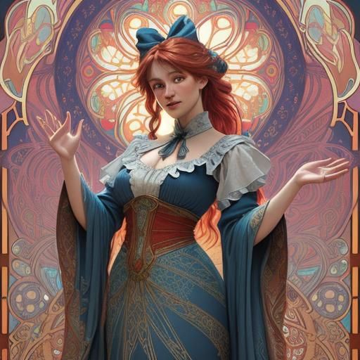 Rag Doll with Red Hair, Greg Rutkowski Concept Art