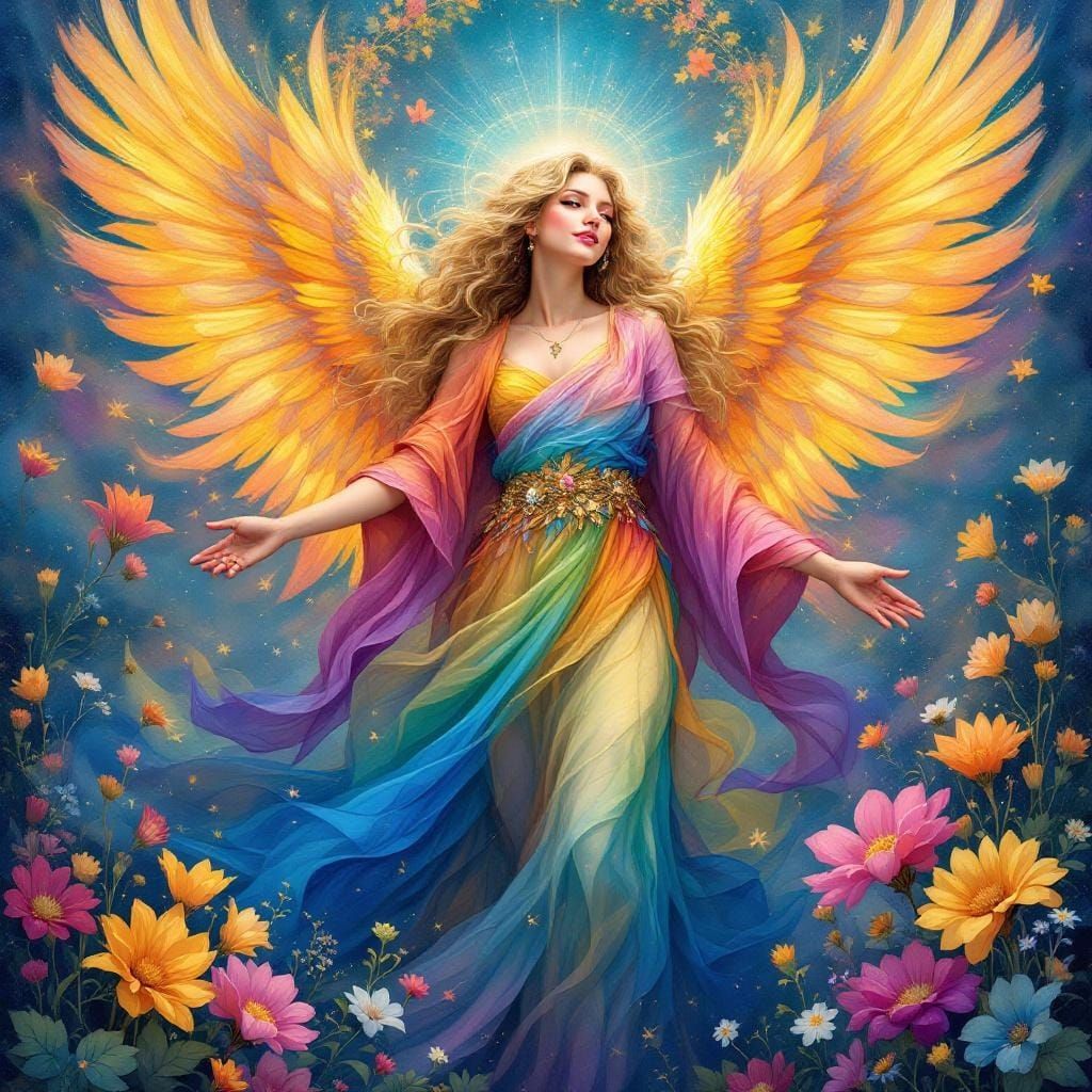 Archangel Jophiel in Art Nouveau Style