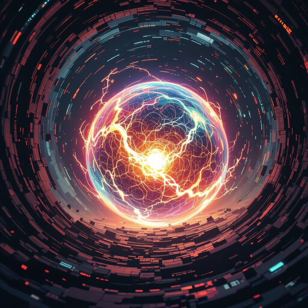 Magical Orb Pulsing with Energy in Dark Fantasy Realm