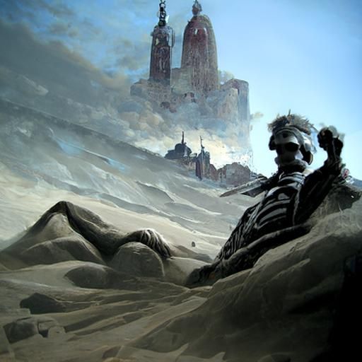 Haunting Desert City Under a Bleak Sky