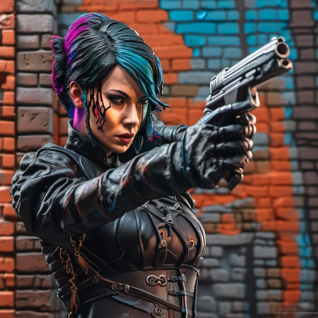 Assassin in Leather Corset, Splash Art Style