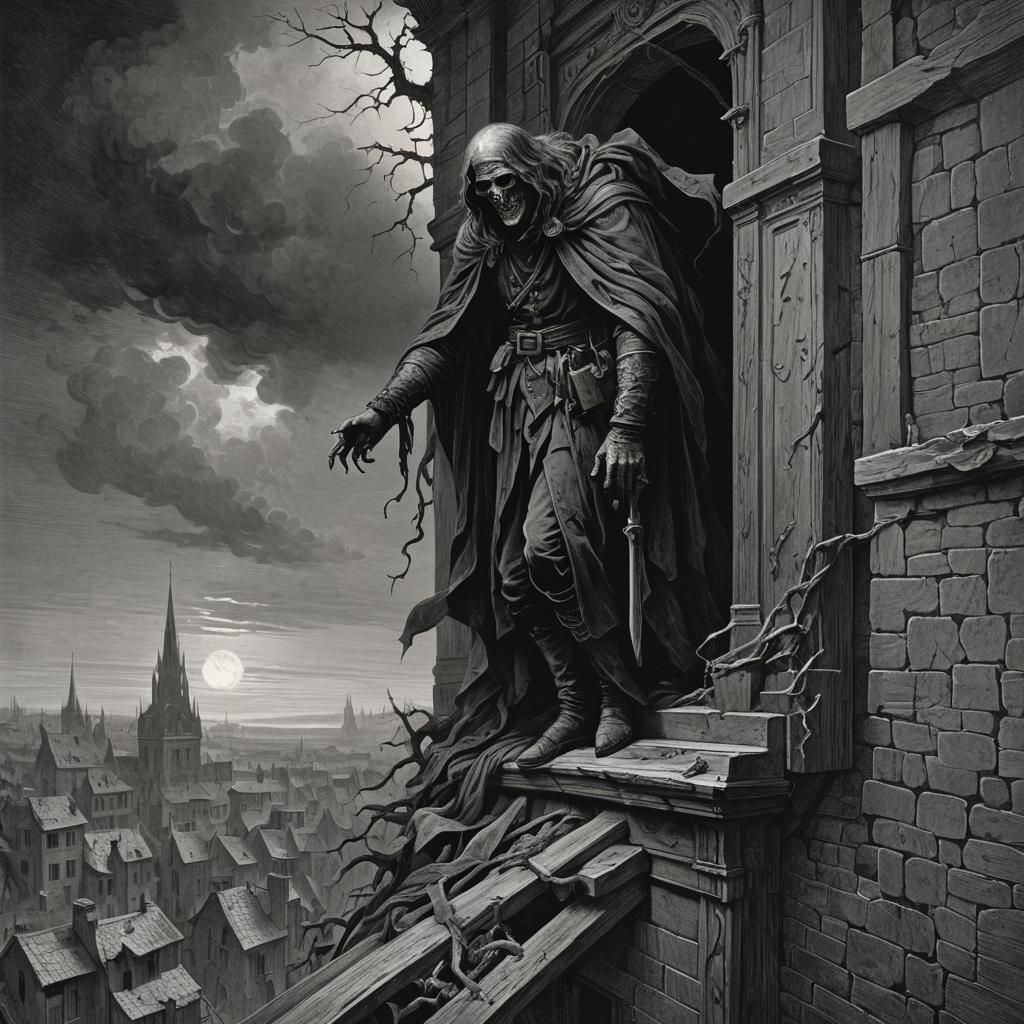 Suicidal Horror in Doré and Rutkowski Style