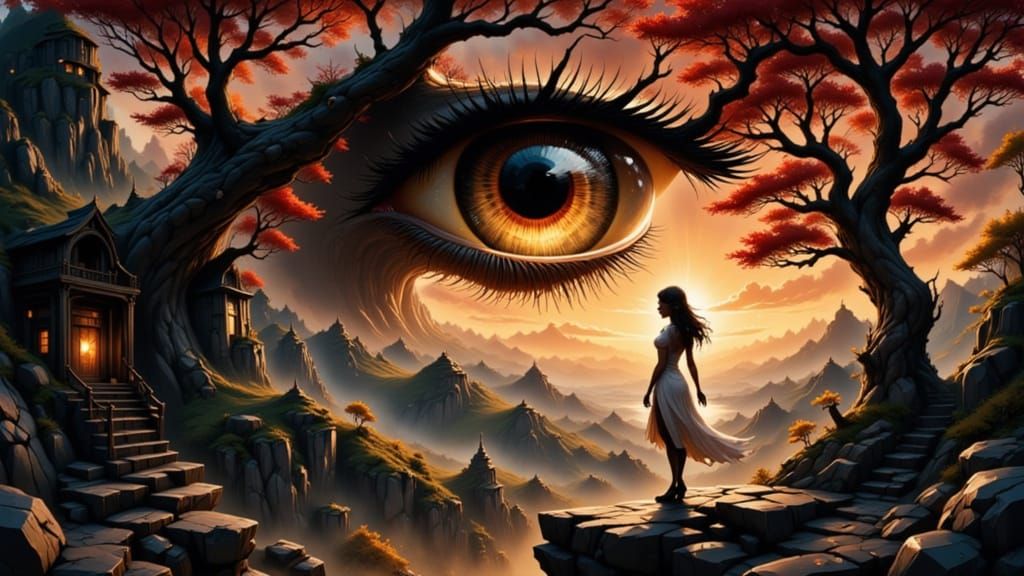 Goddess with Luminous Eyes: Fantasy Portrait