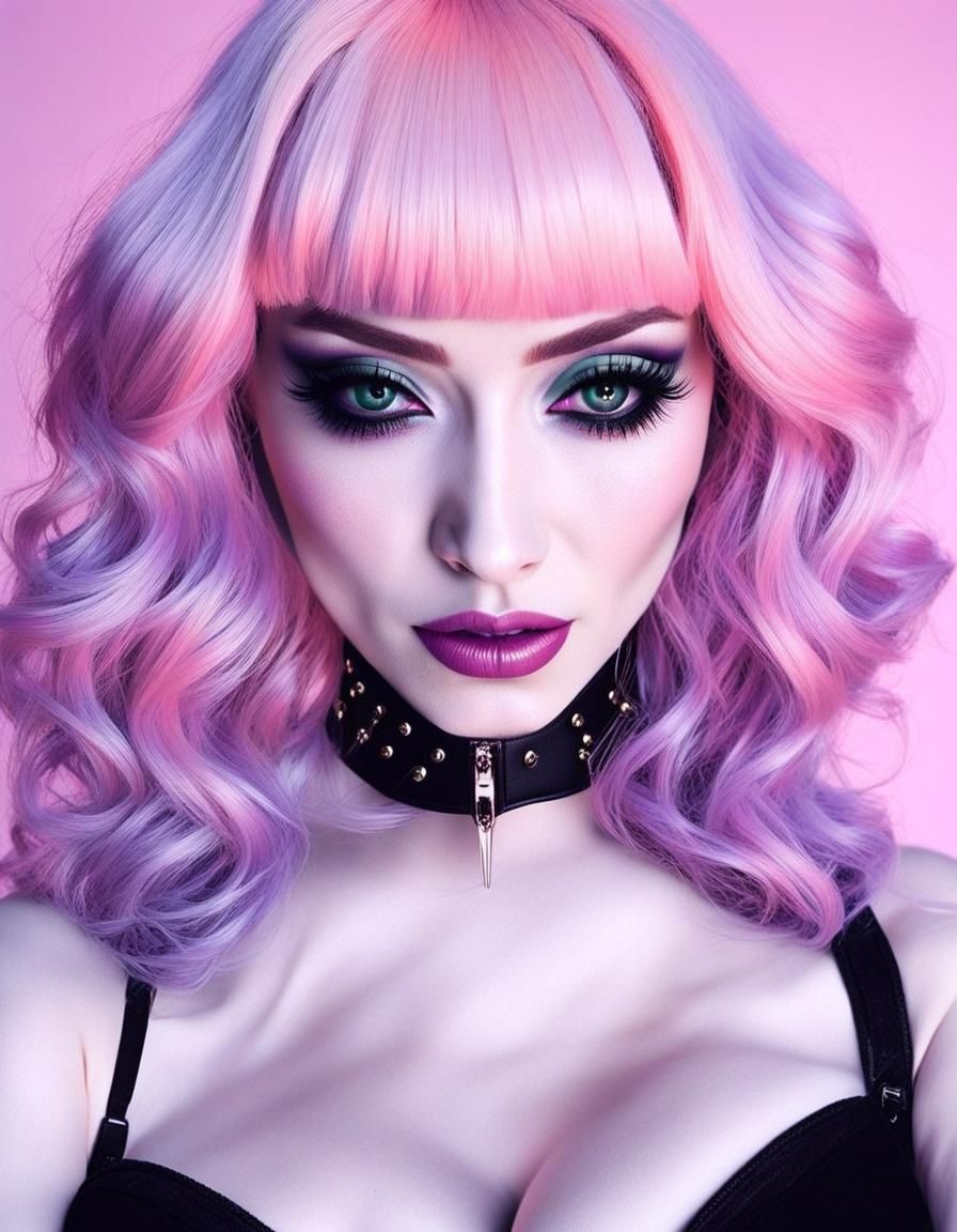 Pastel Goth Zombie Model in Mad Scientist Lab