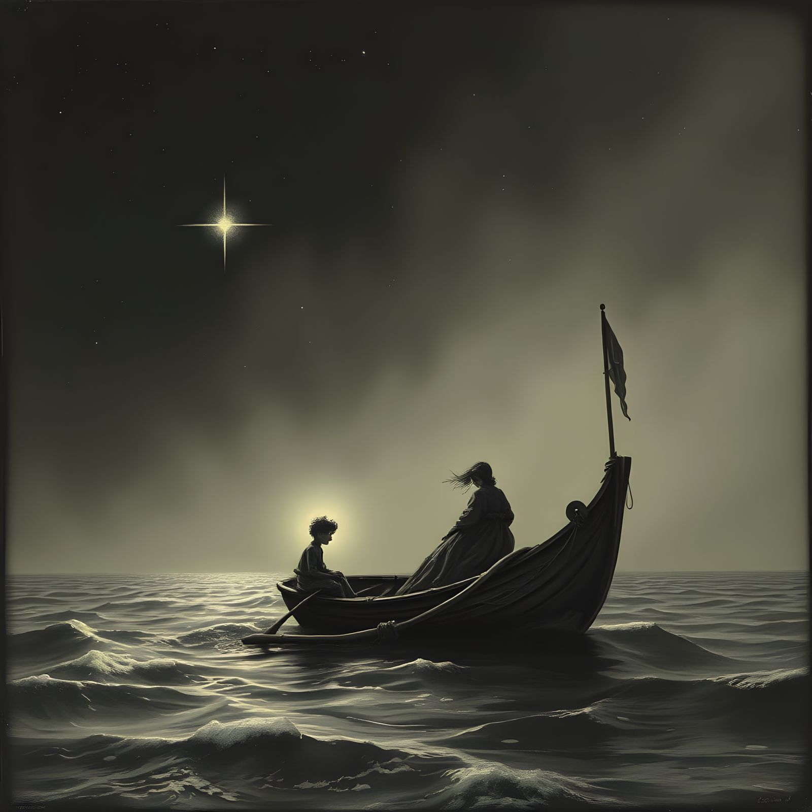 Moonlit Fairytale Voyage in Chiaroscuro