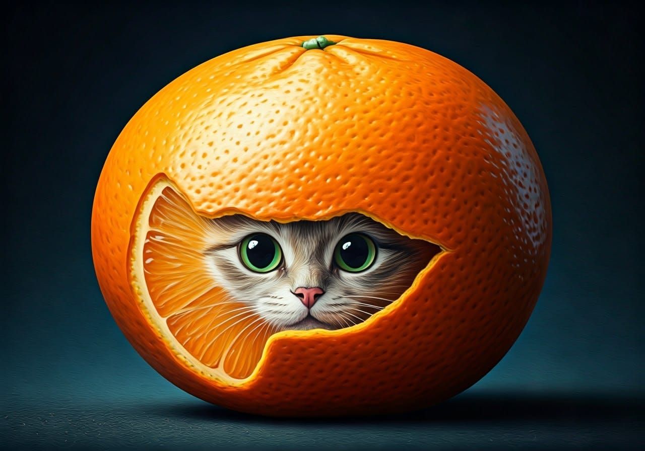 Whimsical Feline in Vibrant Abstract Colors