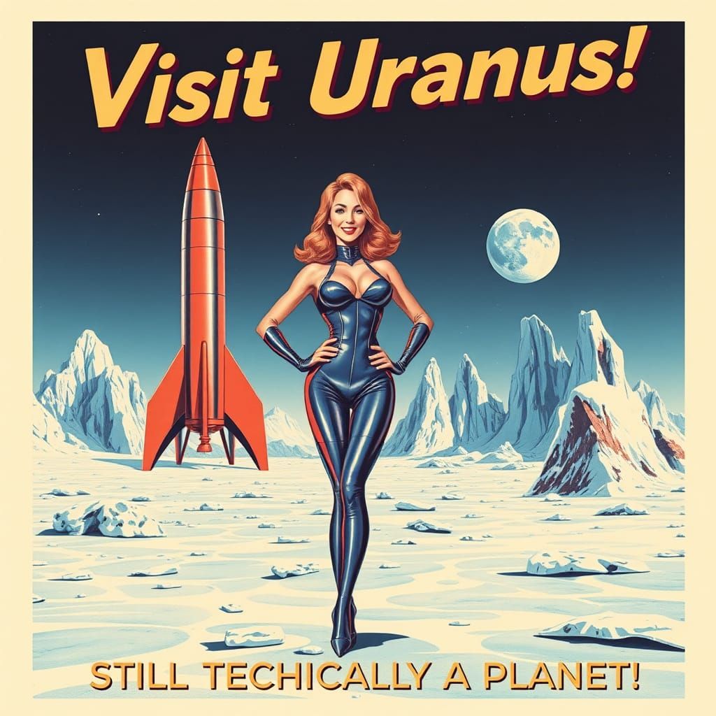 Retro Sci-Fi Poster: Woman on Uranus