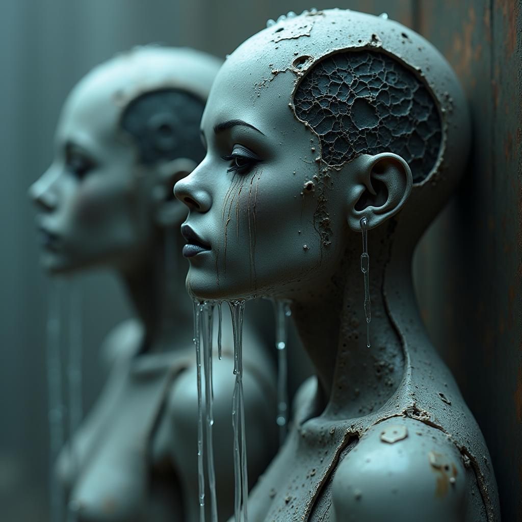 Hyperrealistic Dolls with Melting Ice Tears