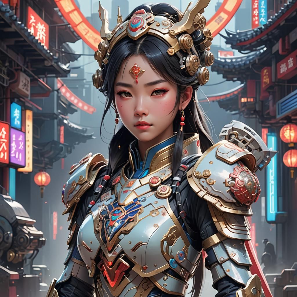 Sci-Fi Chinese Princess in Anime Style