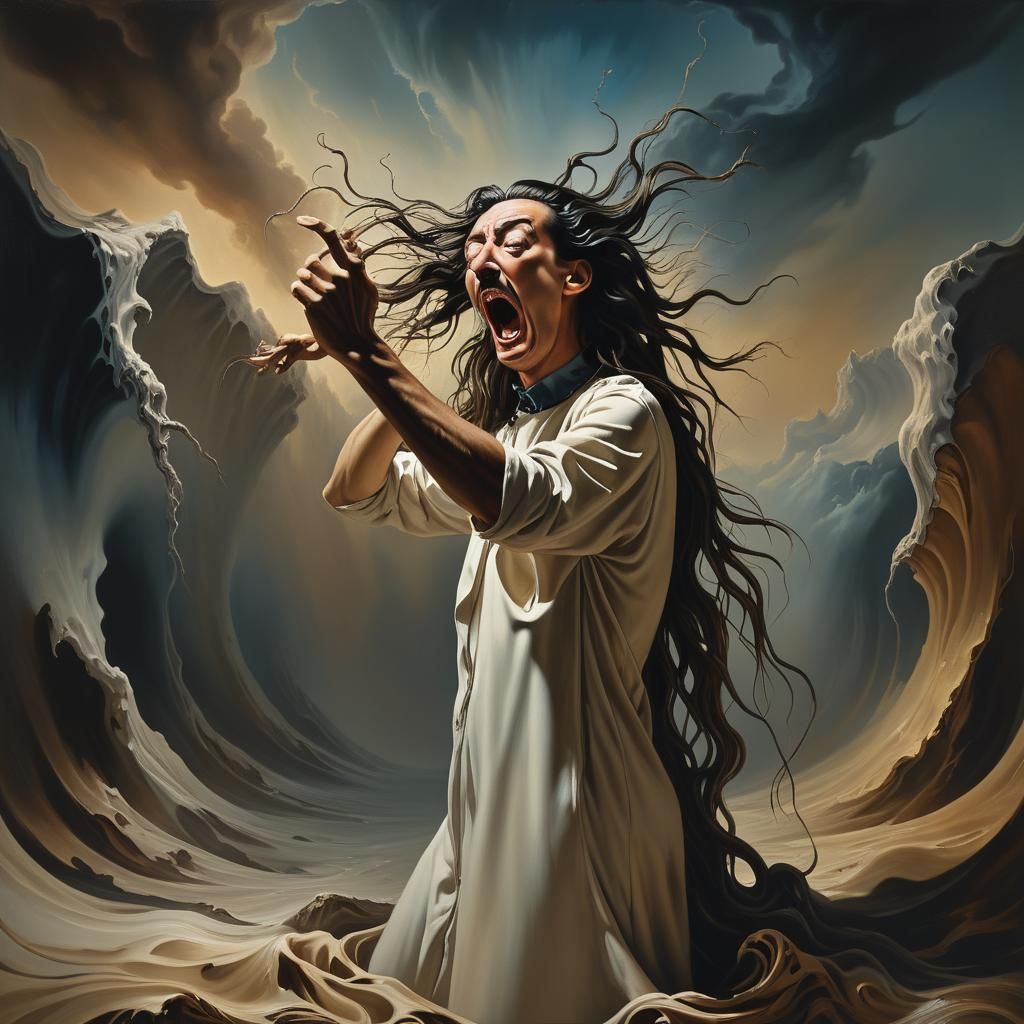 Shadowed Figure Screaming in Pain: Digital Matte Painting