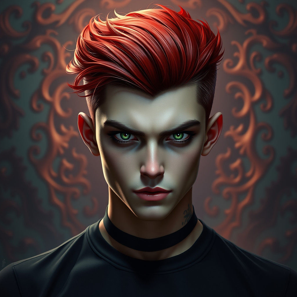 Intense Young Man with Red Hair, Detailed Matte Painting