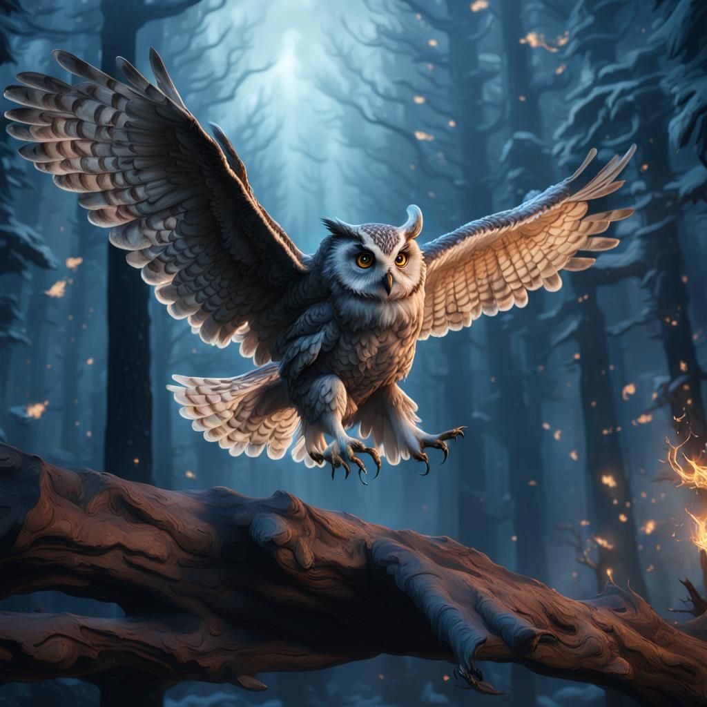 Harry Potter Owl Patronus in Detailed Matte Painting