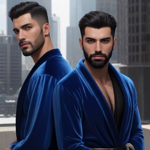Lush Portrait of Two Men in Velvet Robes