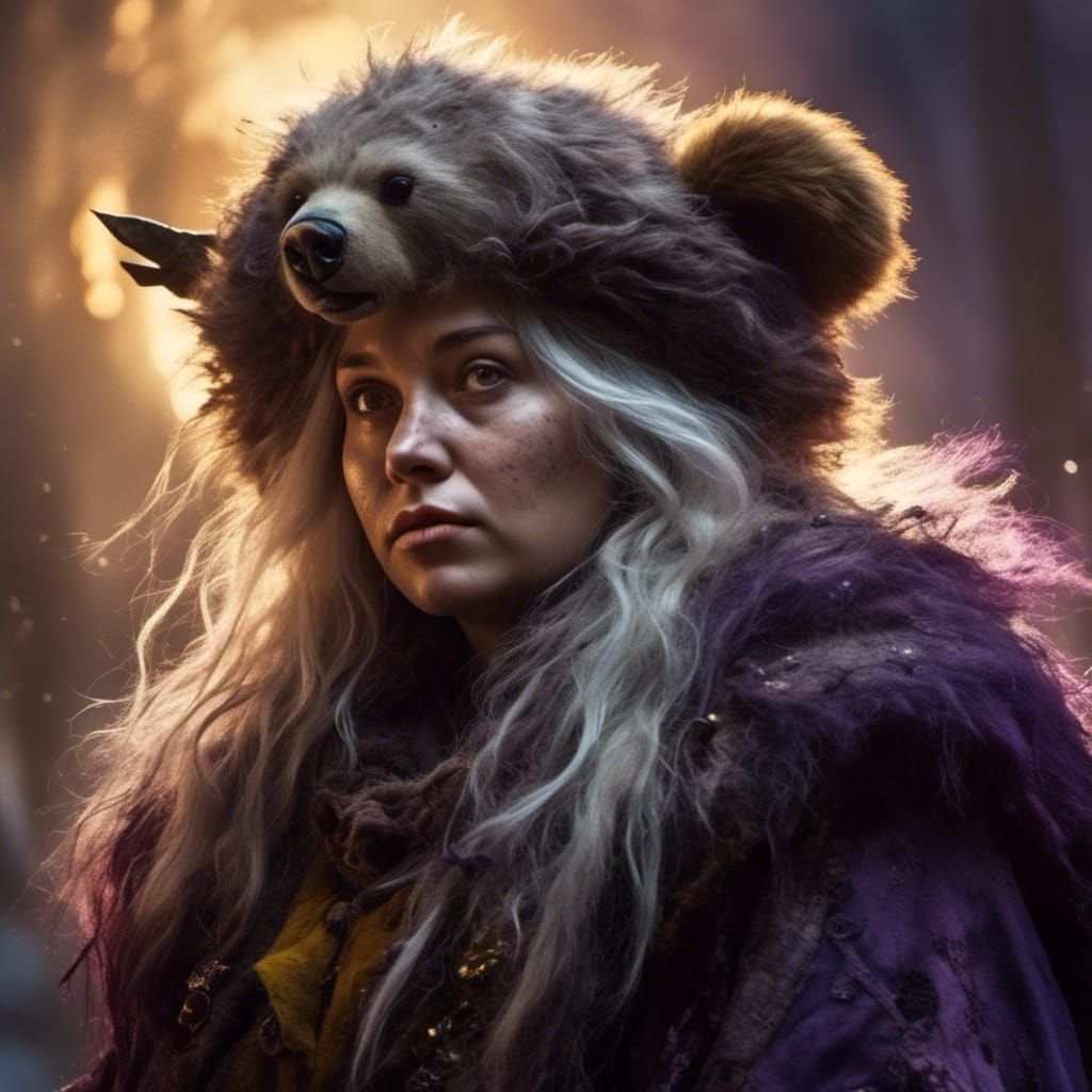 Majestic Hill Dwarf Woman in Dark Fantasy Attire