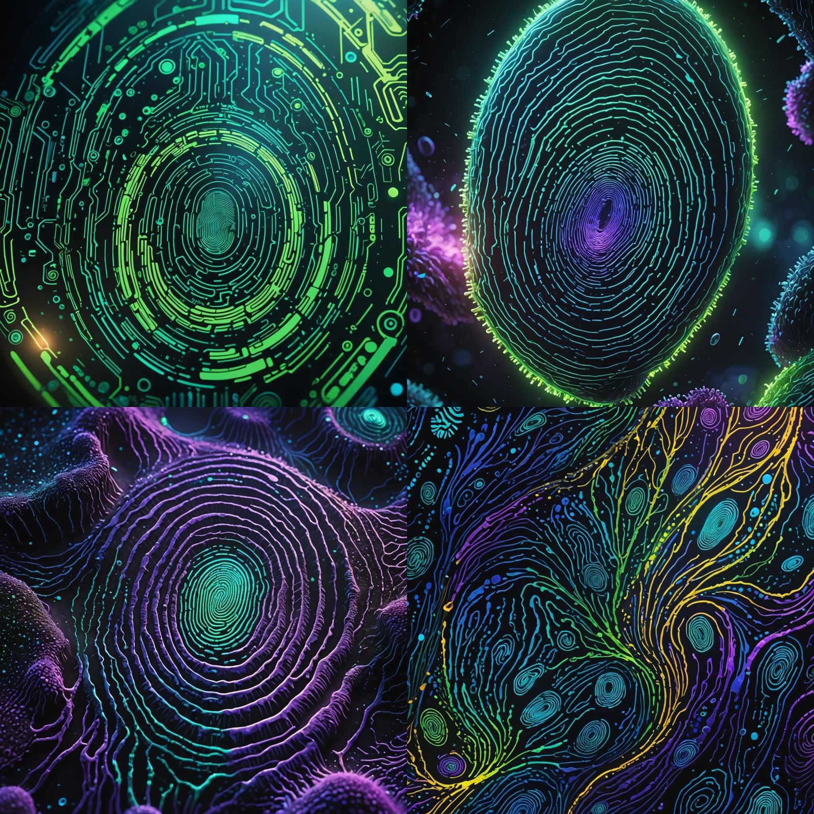 Futuristic Organic Fingerprint: Detailed Matte Painting