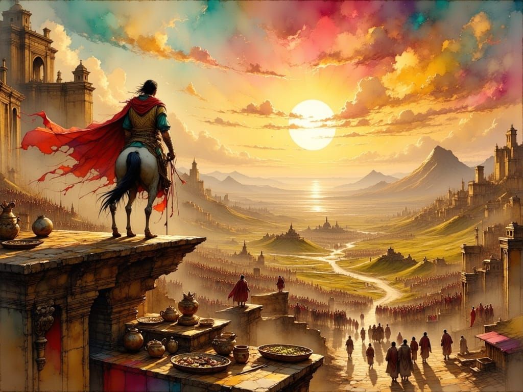 Achaemenid Persian Empire Panorama with Cyrus the Great