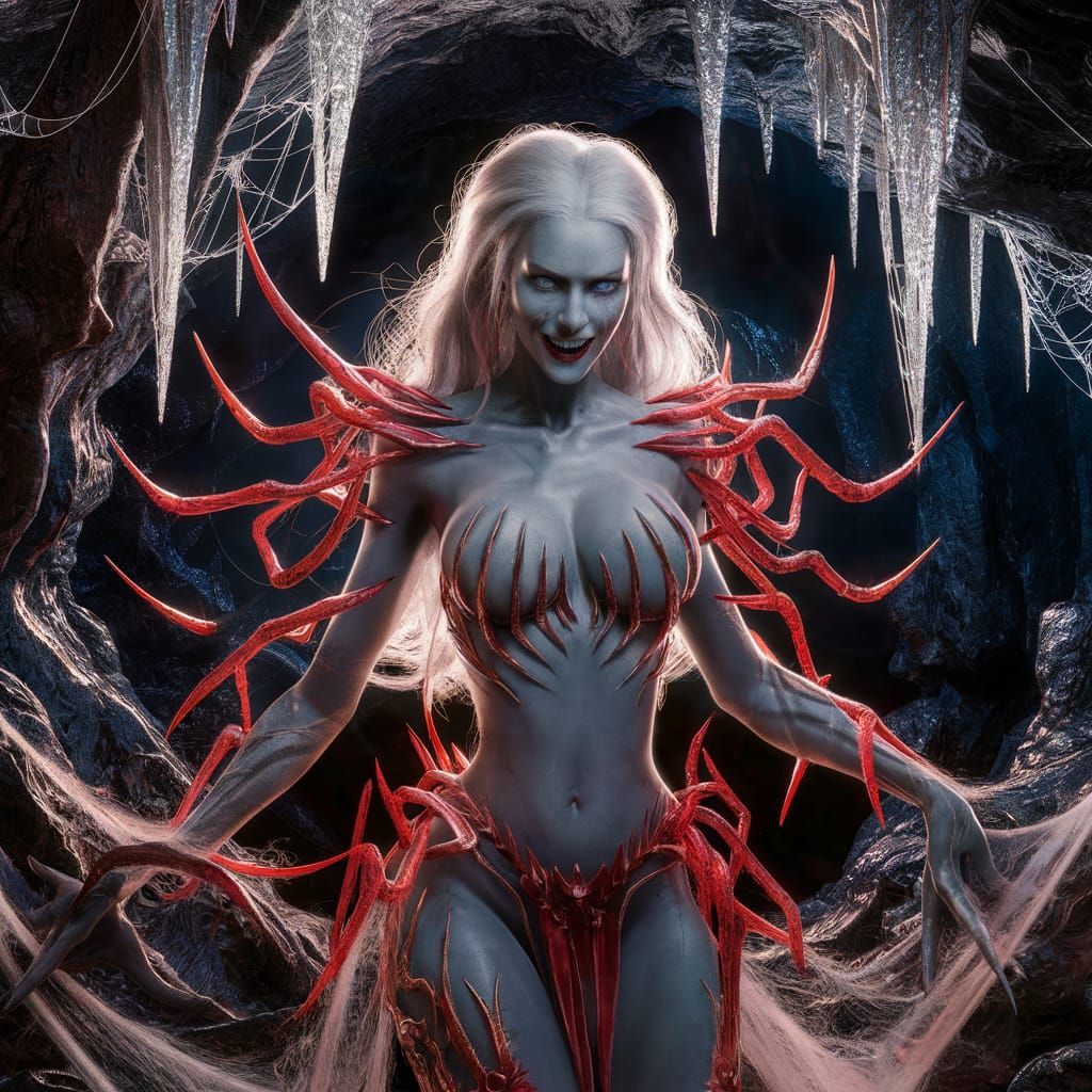 Drow High Priestess of Spiders in Fantasy Splash Art