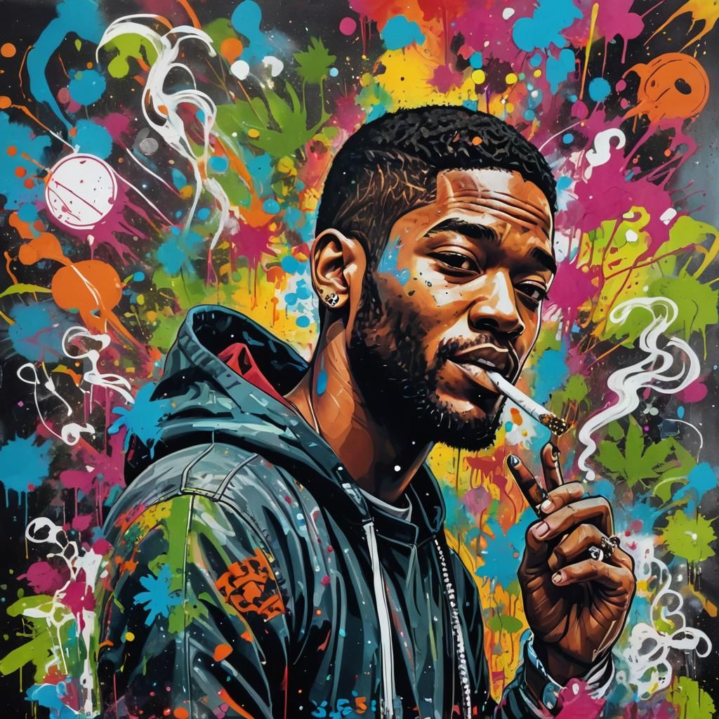 Kid Cudi Graffiti Art on Pursuit of Happiness