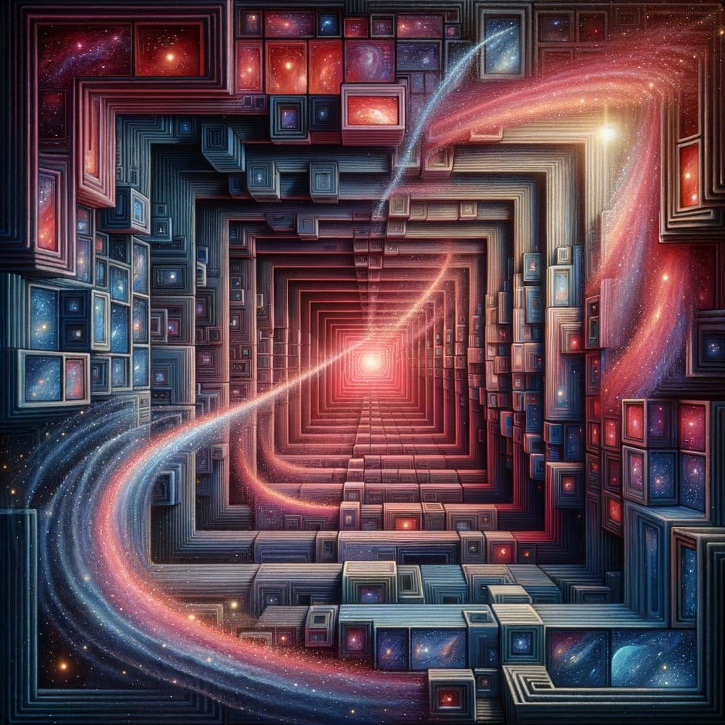 Mystical Galaxy Heart in Surrealist Style