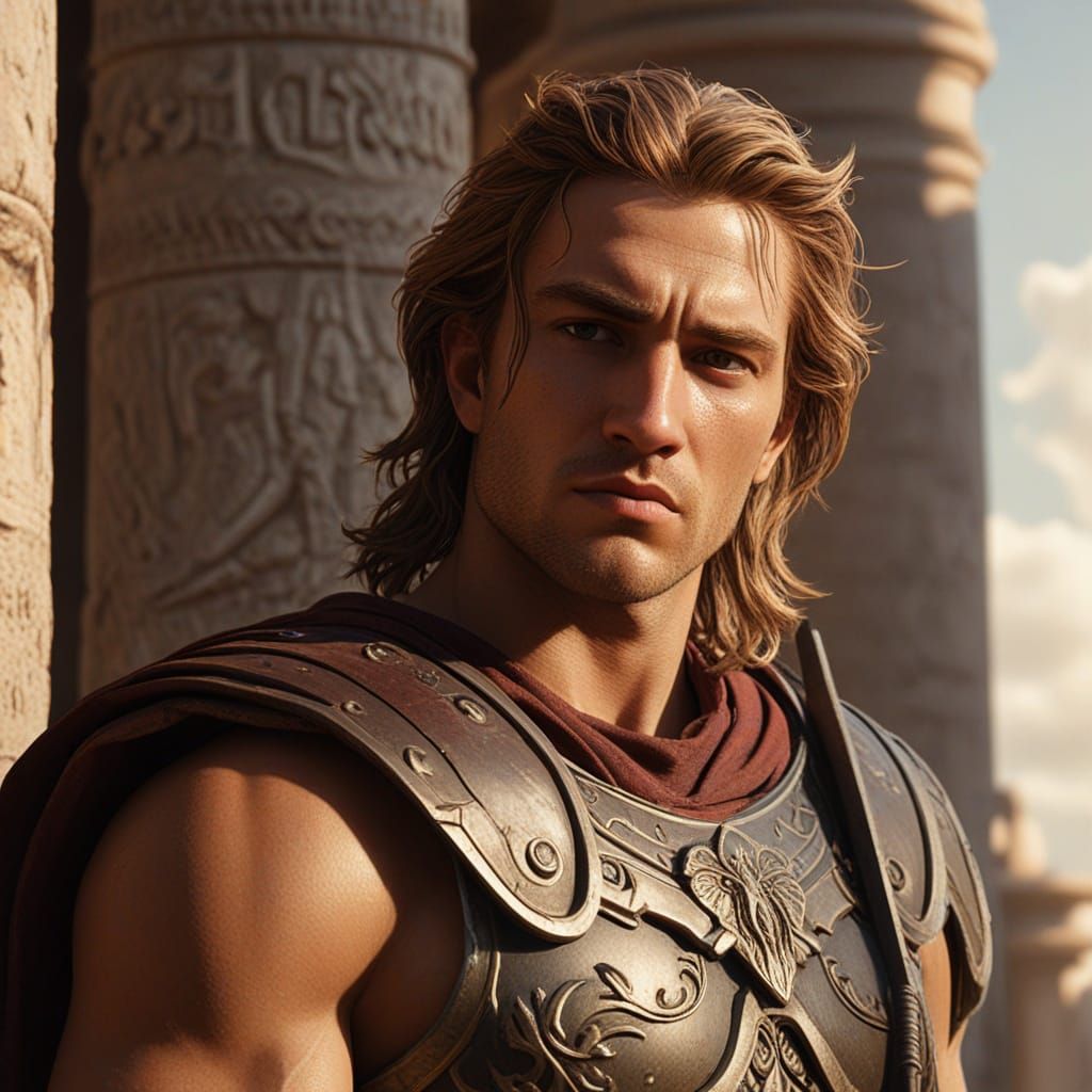 Achilles in Ancient Greek Ruins