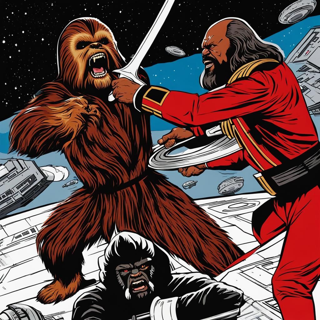 Chewbacca vs. Worf: An Epic Sci-Fi Sparring Match