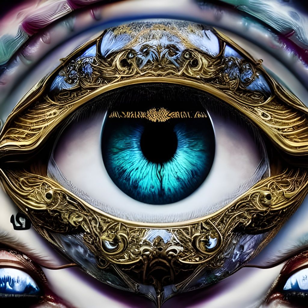 Glass-Like Eyes in Dark Fantasy Style