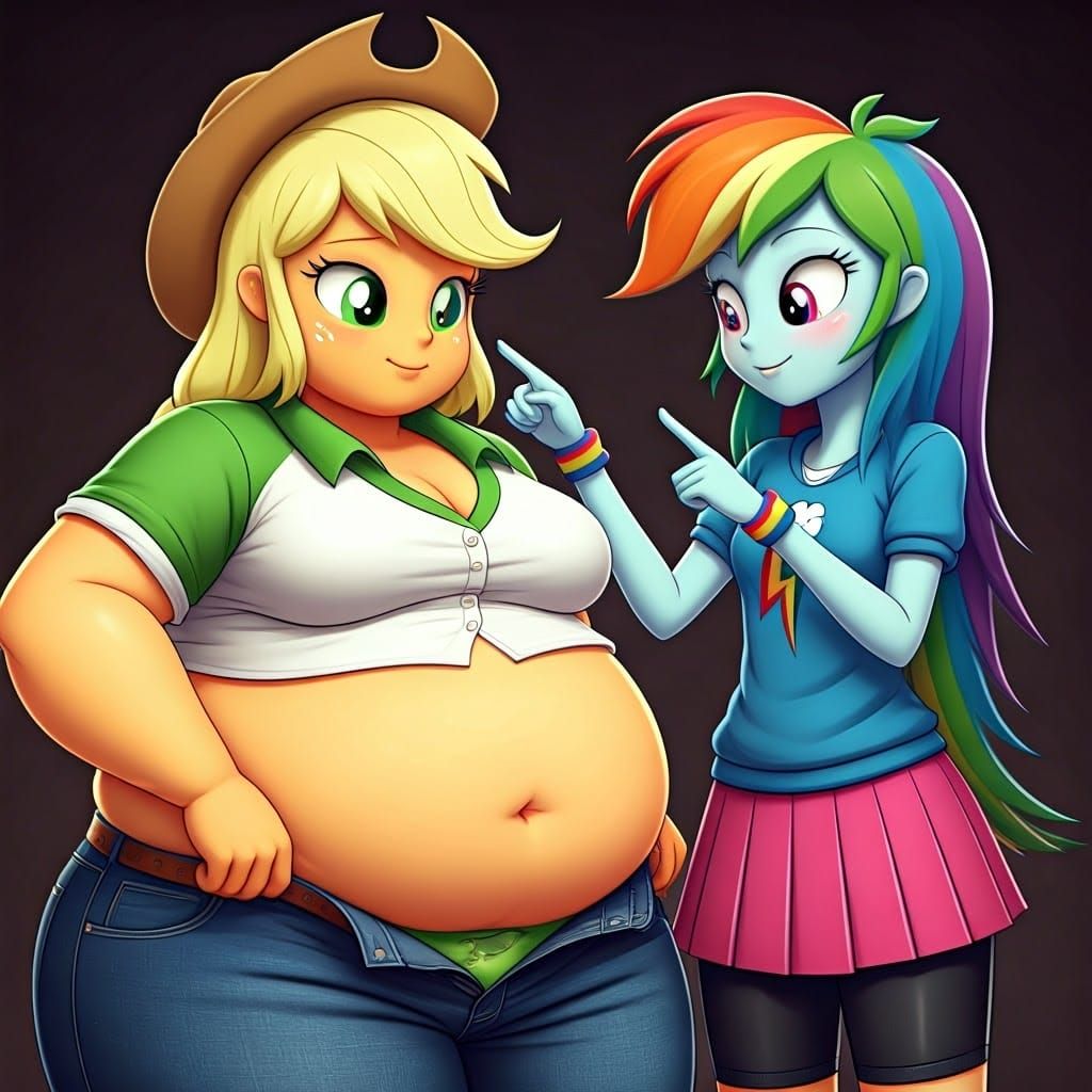 Obese Applejack Portrait, Hyperdetailed Digital Art