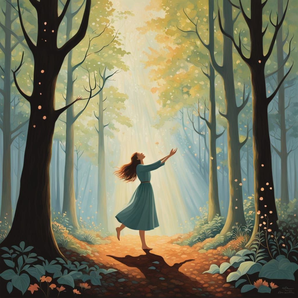 Artist Creates Vibrant Forest Spirit with Multicolored Paint