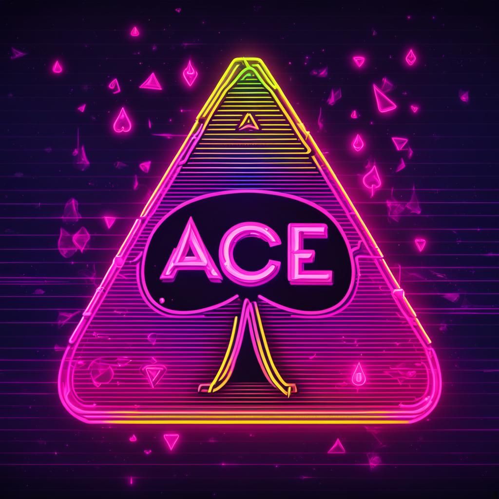 Ace of Spades in Synthwave Neon Style