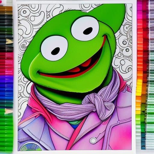 Kermit the Frog Coloring Page Line Art