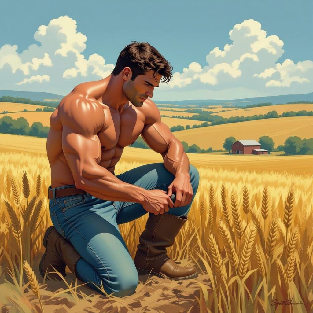 Muscular Farmer: A Shirtless Clark Kent
