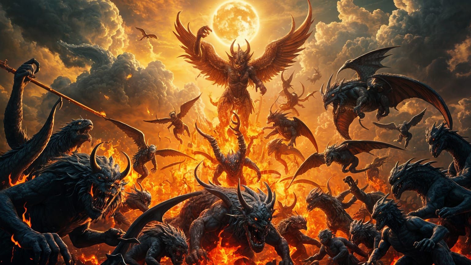 Gods and Monsters Clash in Mythological Battle