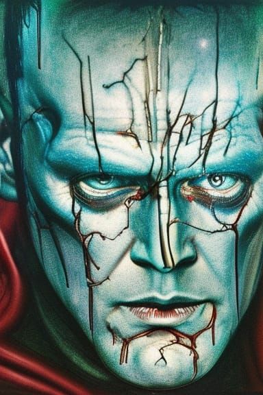 Superman Portrait: Watercolor Ink and Digital Art