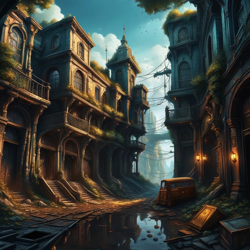 Busy to Abandoned: Detailed Digital Matte Painting