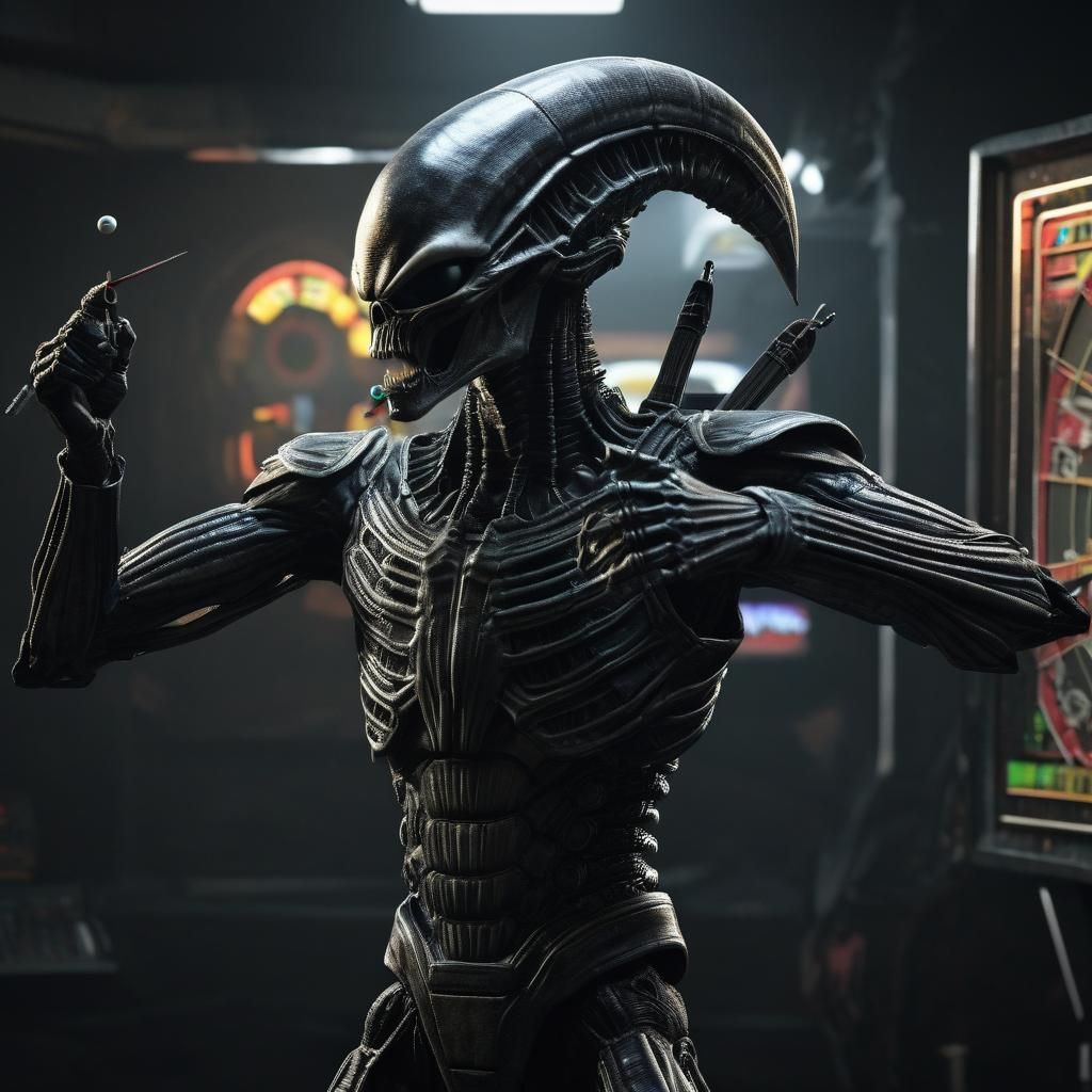 Xenomorph Plays Darts: An Alien Pastime