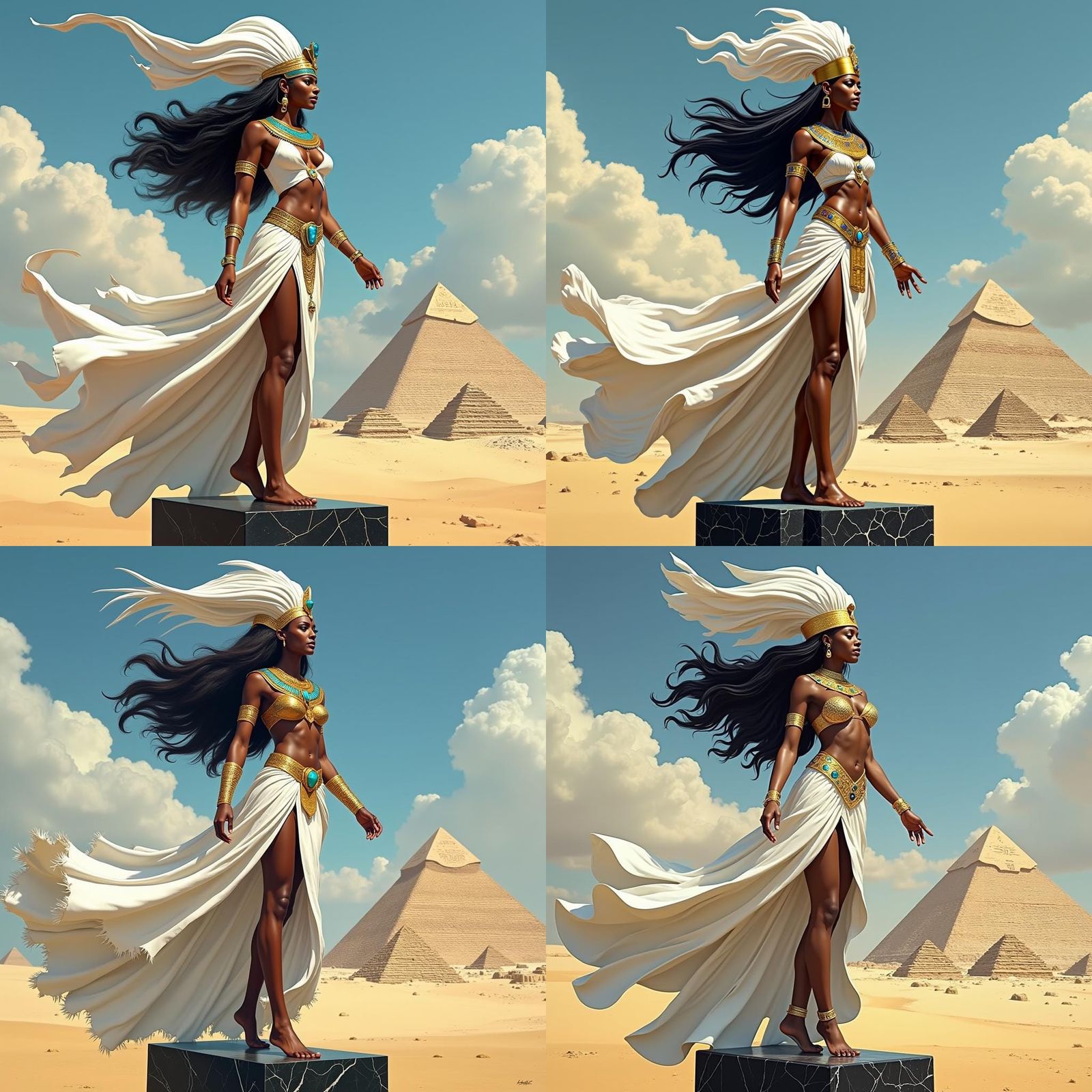 Storm as Egyptian Goddess in Shaun Tan Style