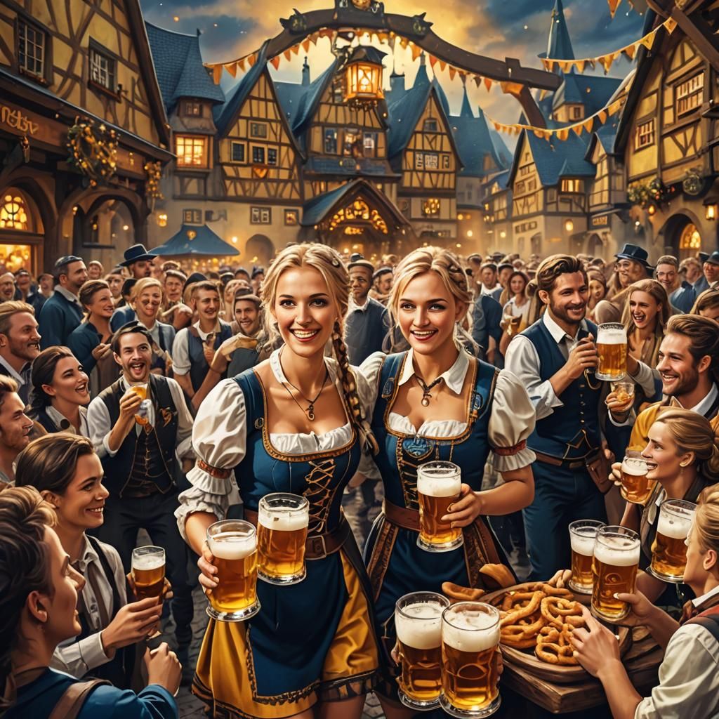 Oktoberfest Fantasy: German Festivities in Digital Art