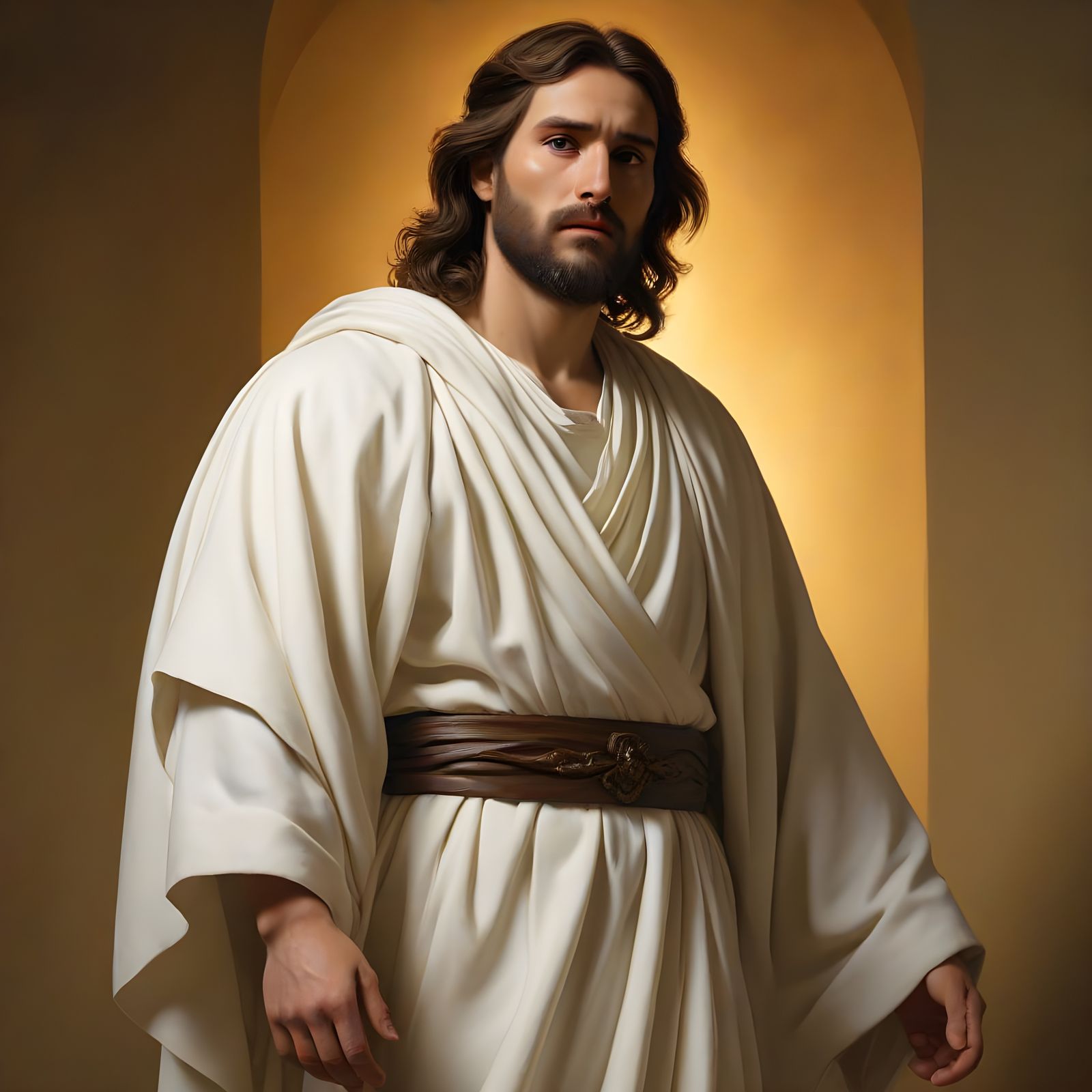 Benevolent Jesus in Golden Renaissance Light