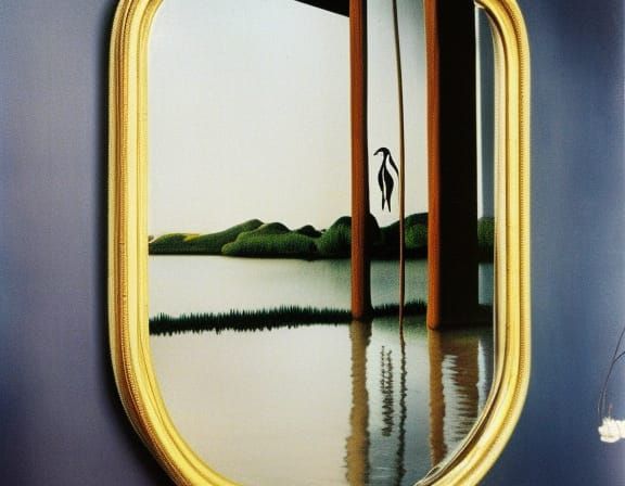 Surreal Swan Transforms into Elephant: Dali-esque Reflection
