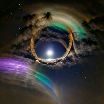 Ethereal MoonHalo Captured by AI