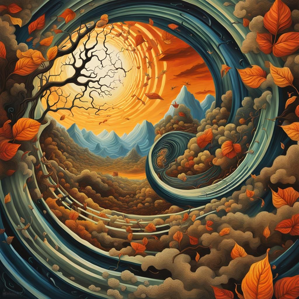 Drakar Ship Trapped in Surrealist Landscape