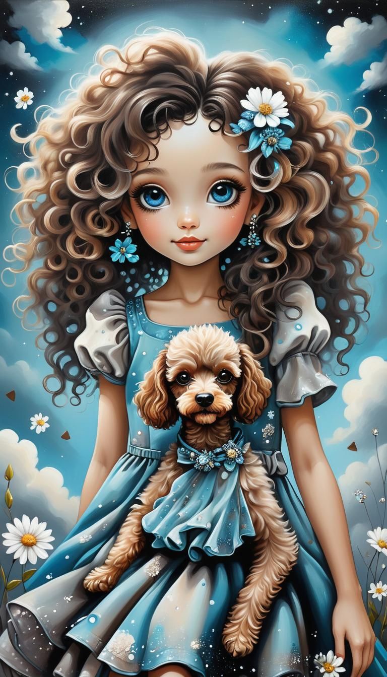 Girl & poodle