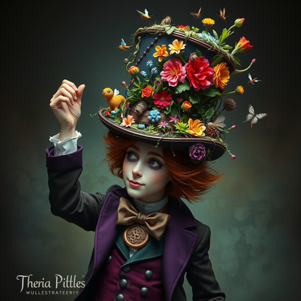 The Mad Hatter's Botanical Hat Creation