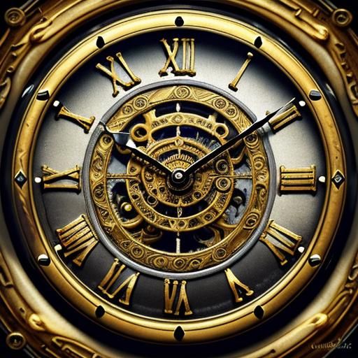 Surreal Melting Clock Face Digital Painting