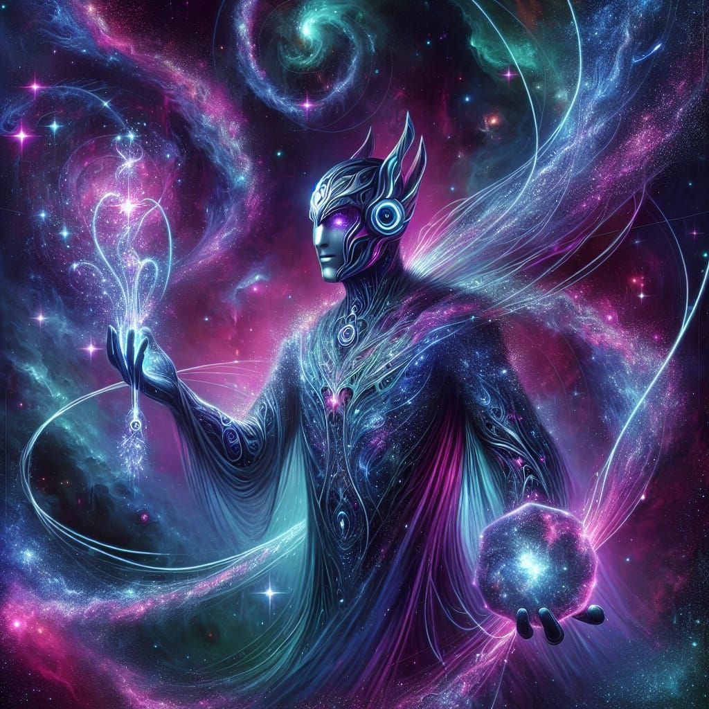 Cosmic Being Sir Nova in Futuristic Stardust Scene