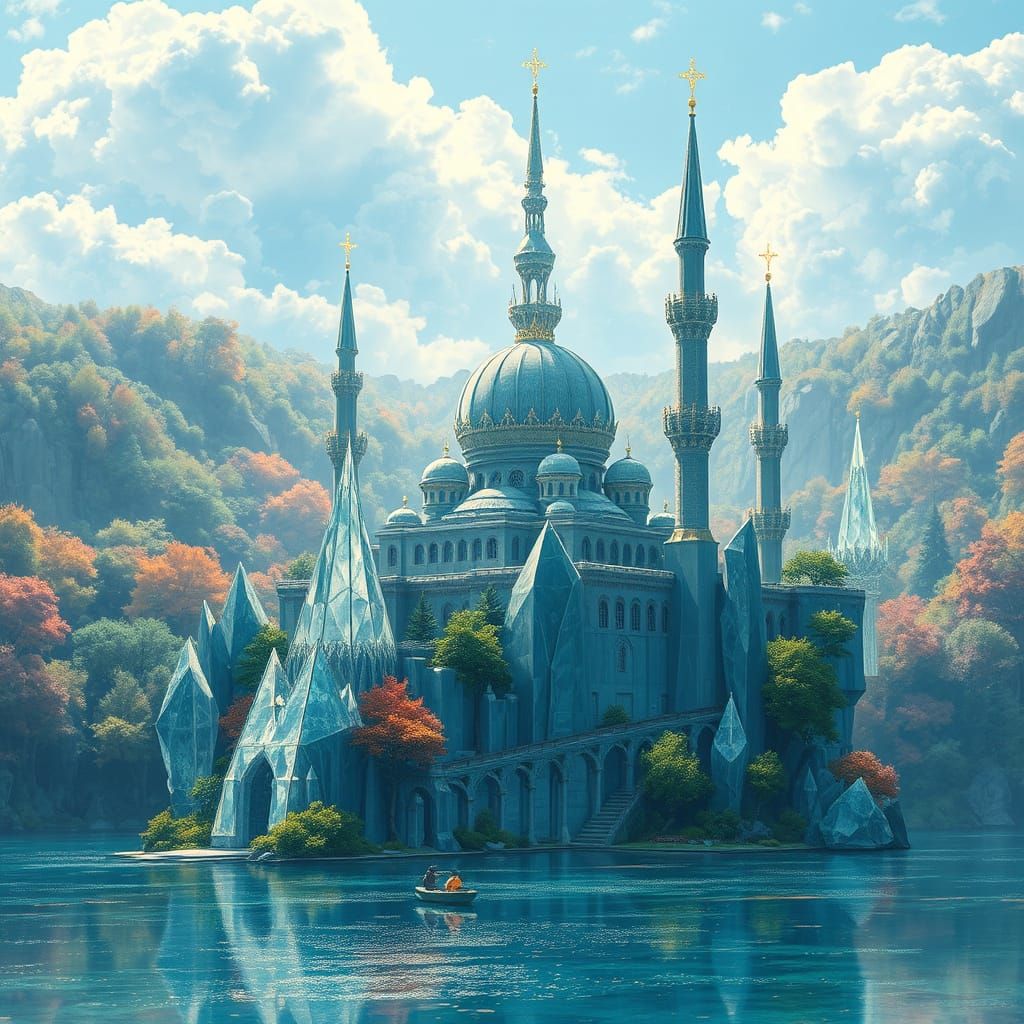 Whimsical Crystal Metropolis in Breathtaking Fairytale Style